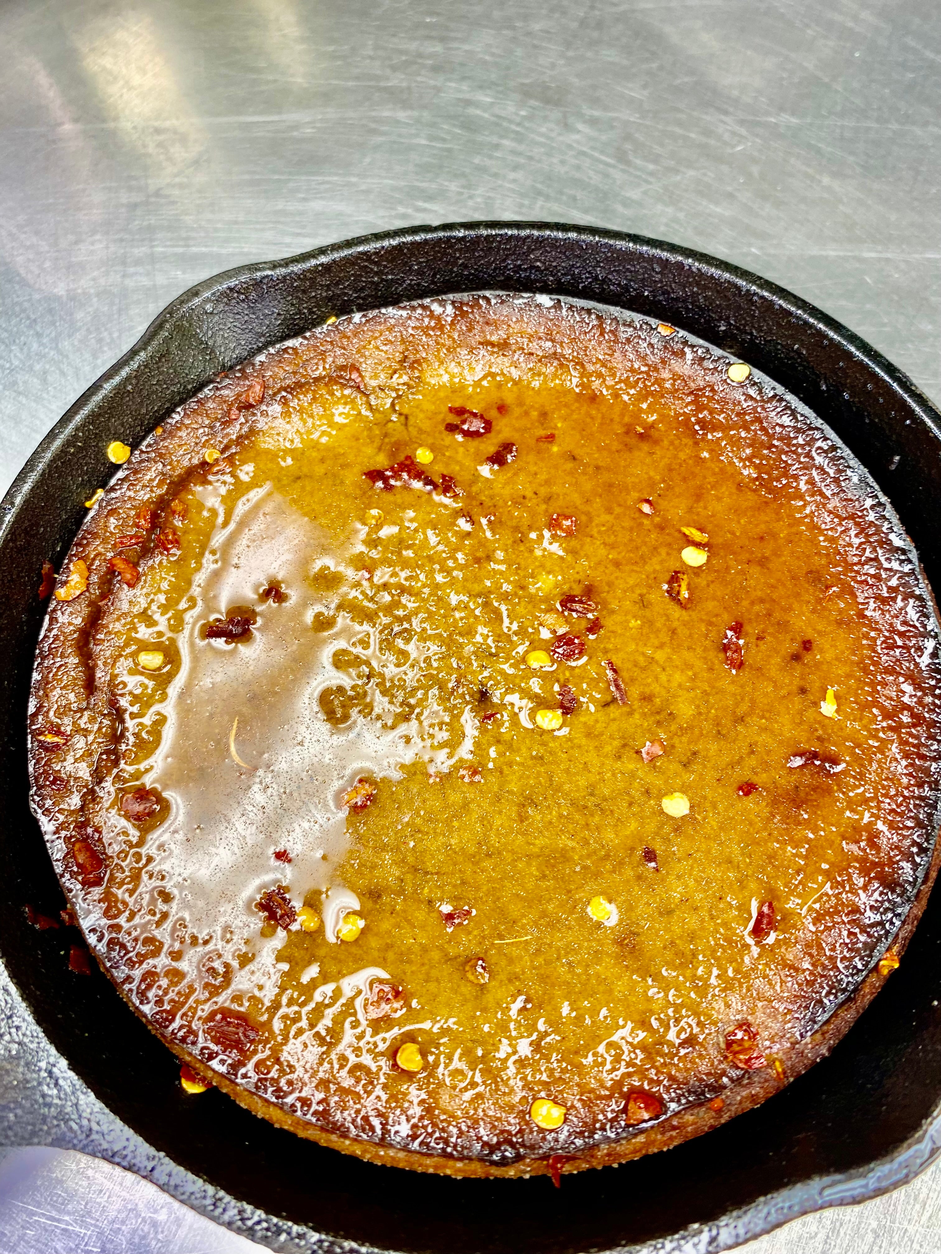 Cast Iron Sweet Glazed Cornbread (agave glaze) *slice* *Alkaline*